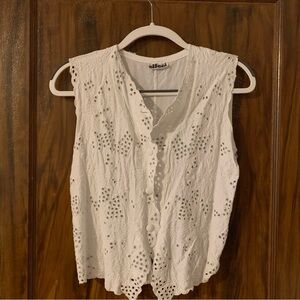 White Eyelet Vest